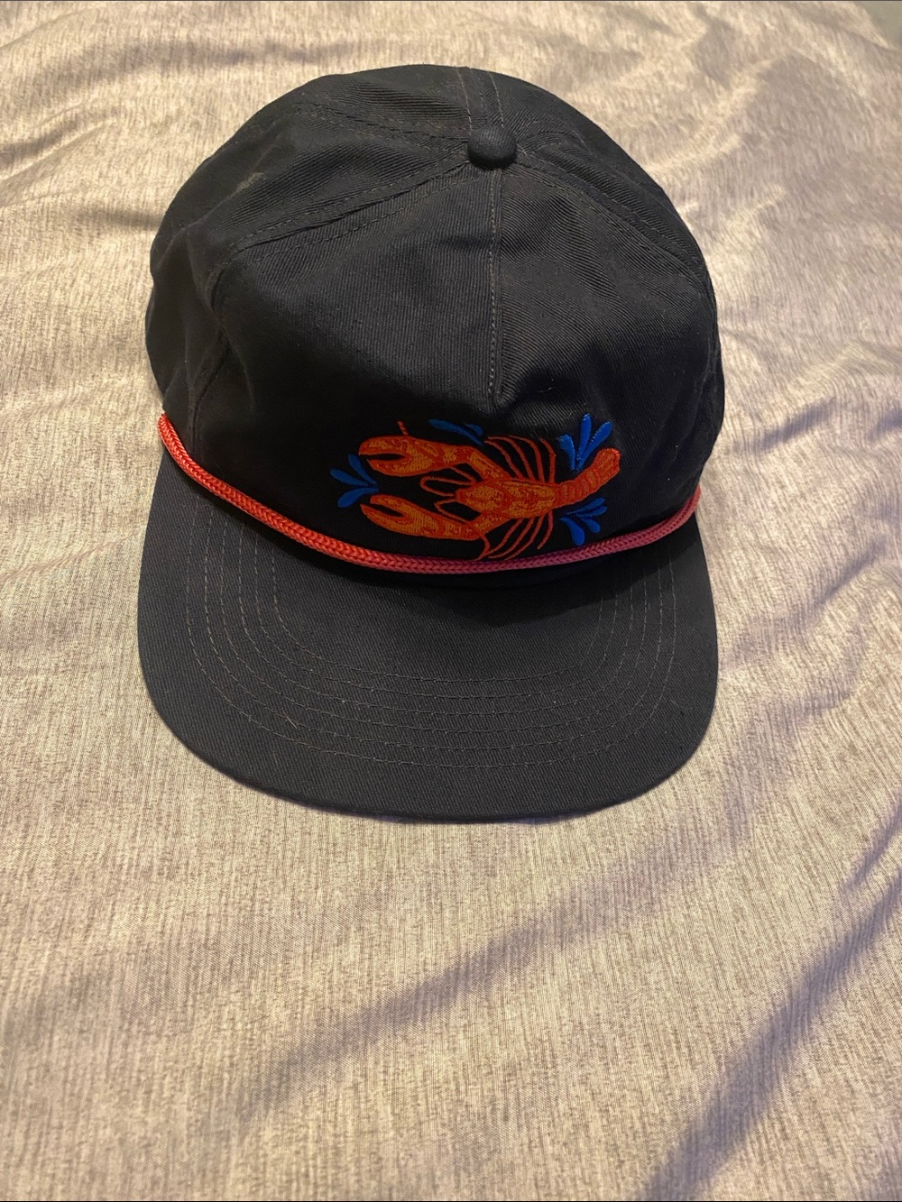 Raised by Coyotes Snap Back Hat w/ Embroidered Lobster